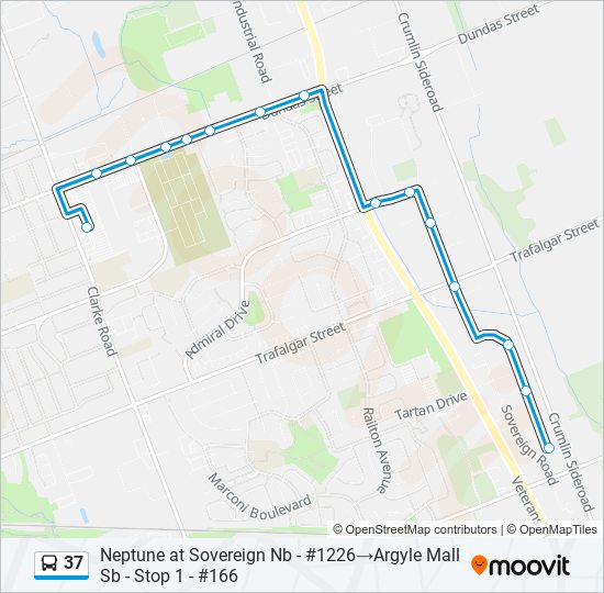 37 bus Line Map