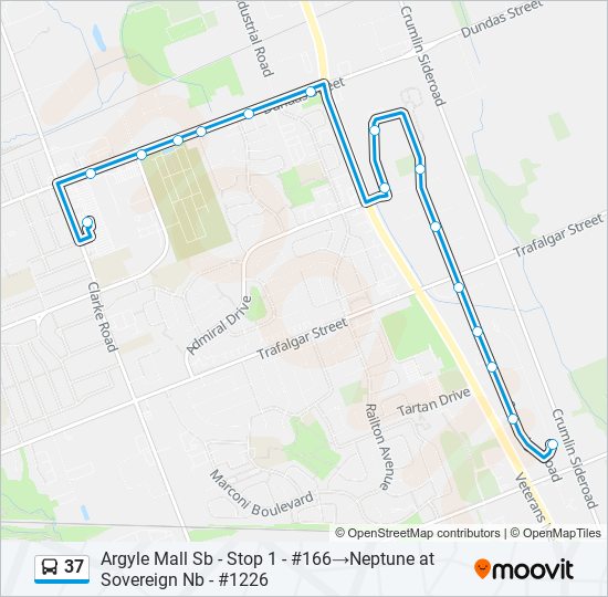 37 bus Line Map