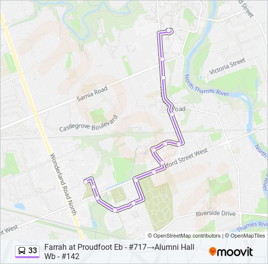 33 bus Line Map