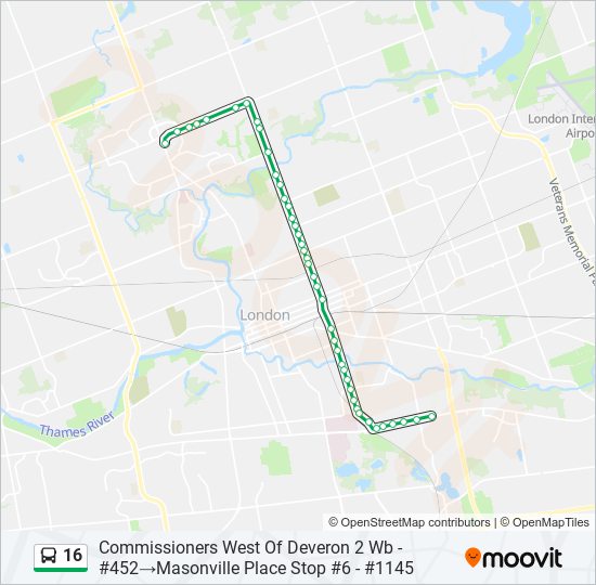 16 Bus Line Map