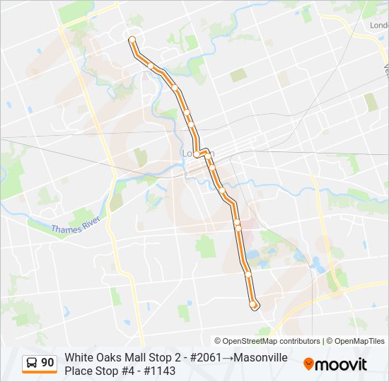 90 Bus Line Map