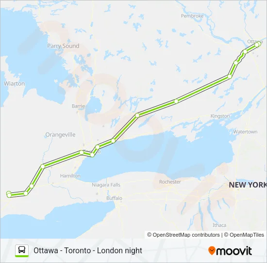 Plan de la ligne FLIXBUS N2710 de bus
