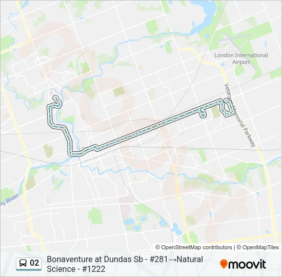 Plan de la ligne 02 de bus