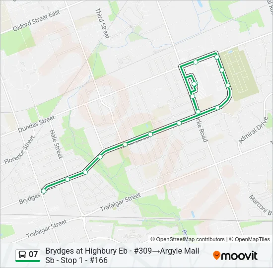 Plan de la ligne 07 de bus