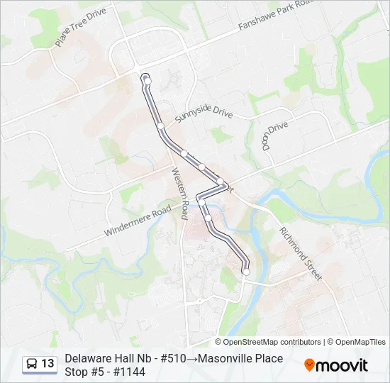 13 Bus Line Map