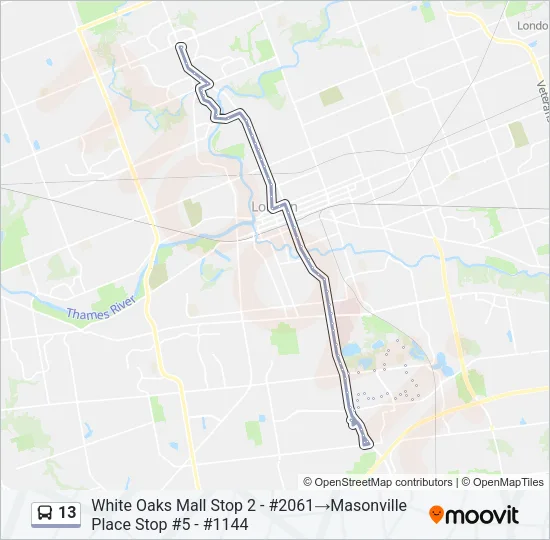 13 Bus Line Map