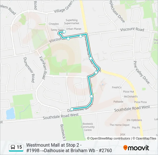 15 Bus Line Map