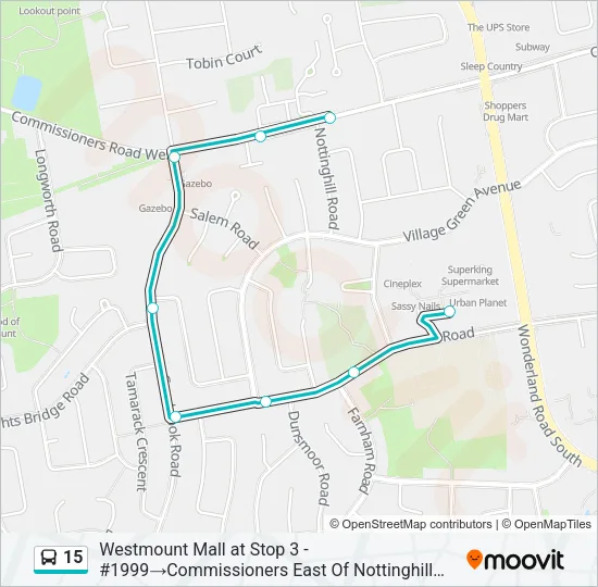 15 Bus Line Map