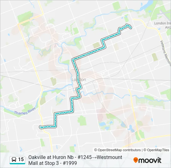 15 Bus Line Map