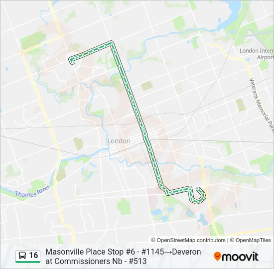 16 Bus Line Map