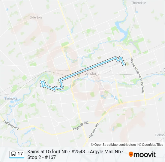 17 Bus Line Map