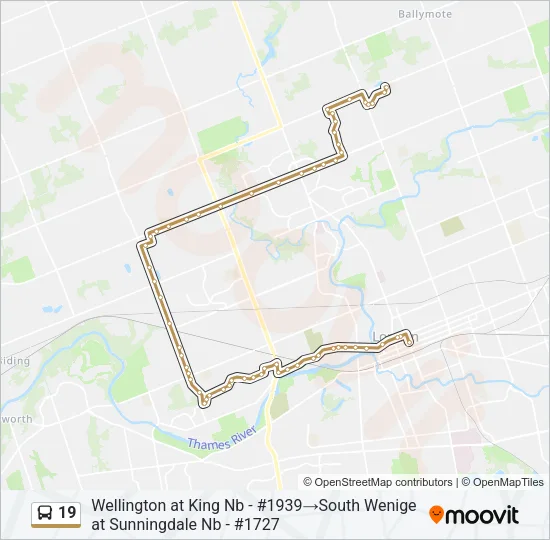 19 Bus Line Map