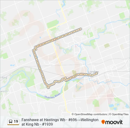 19 Bus Line Map