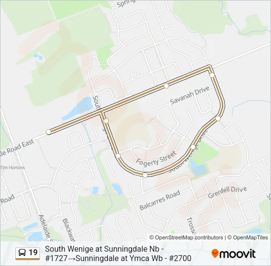 19 Bus Line Map