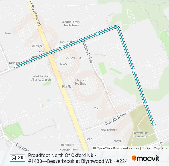 20 Bus Line Map