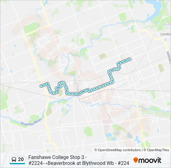 20 Bus Line Map