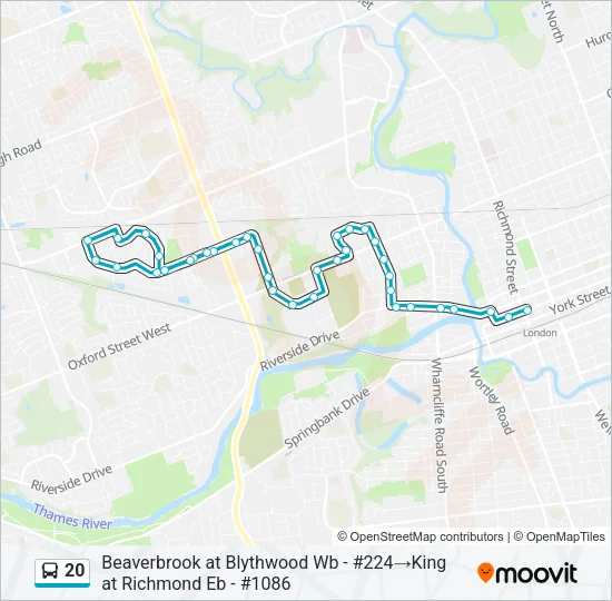 20 Bus Line Map