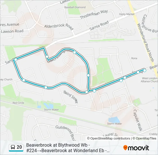 20 Bus Line Map