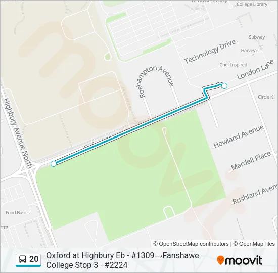 20 Bus Line Map
