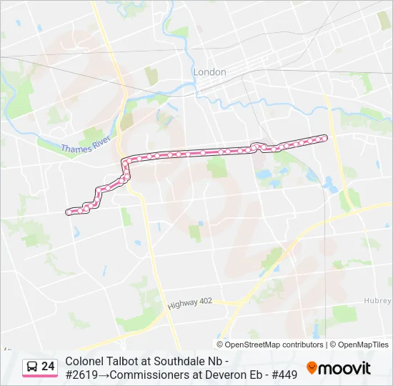 24 Bus Line Map