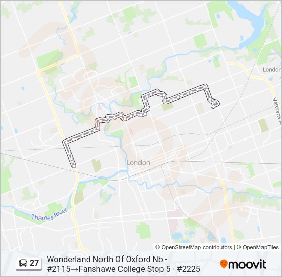 27 Bus Line Map