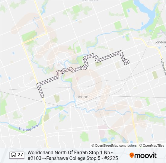 27 Bus Line Map