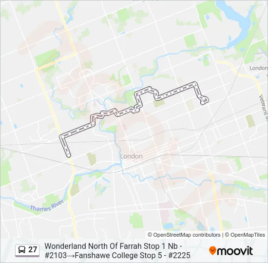 27 Bus Line Map