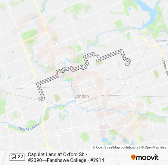 27 Bus Line Map