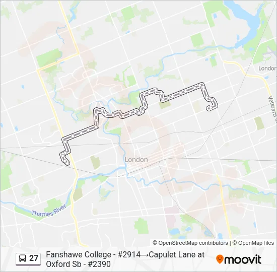 27 Bus Line Map