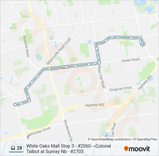 28 Bus Line Map