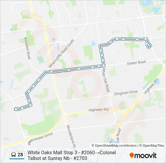 28 Bus Line Map