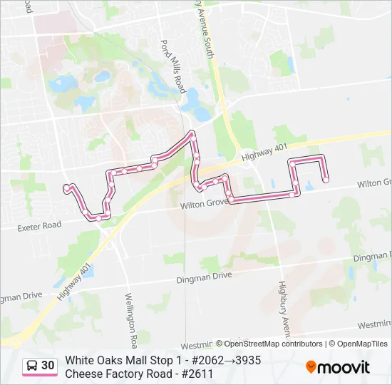 30 Bus Line Map