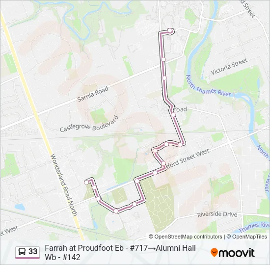 33 Bus Line Map