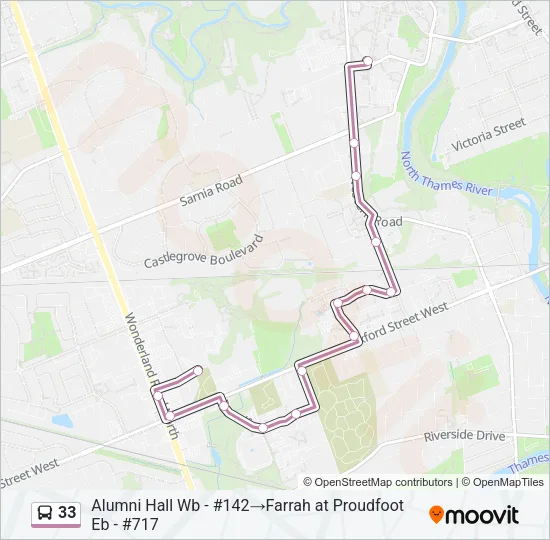 33 Bus Line Map