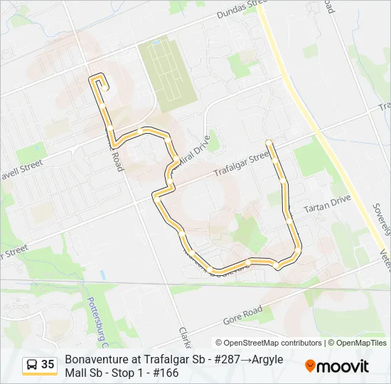 35 Bus Line Map