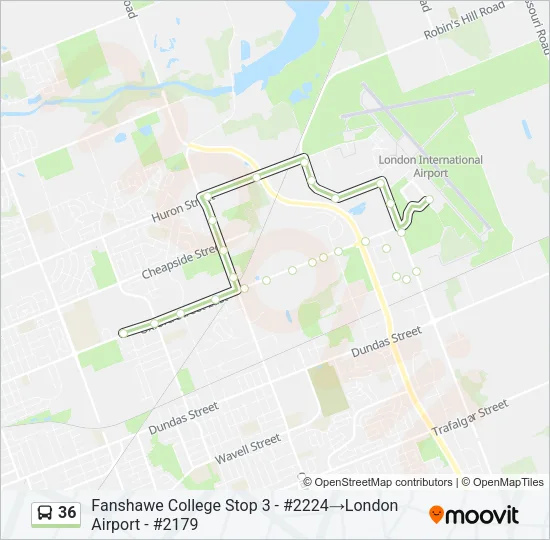 36 Bus Line Map