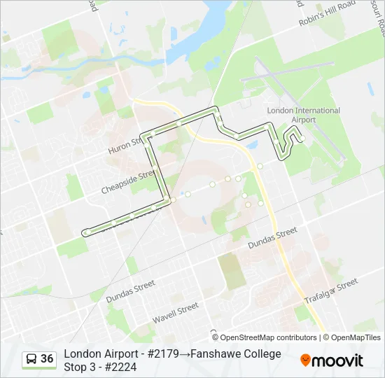 36 Bus Line Map