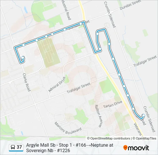 37 Bus Line Map