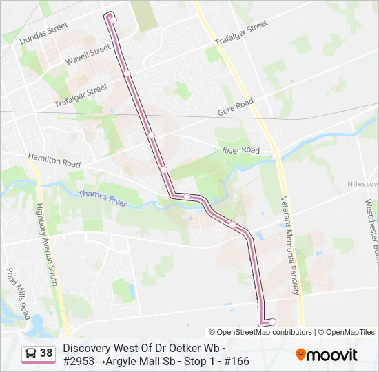 38 Bus Line Map