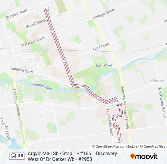 38 Bus Line Map