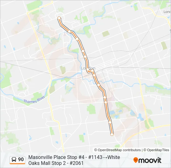 90 Bus Line Map