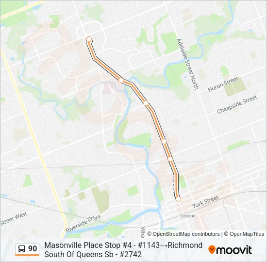90 Bus Line Map