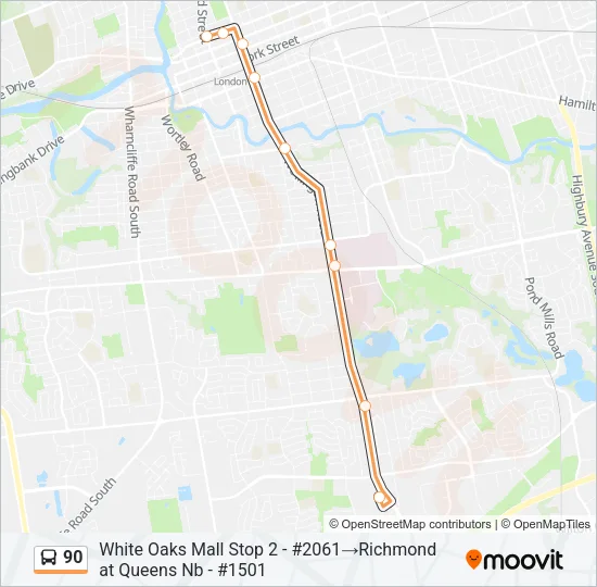 90 Bus Line Map
