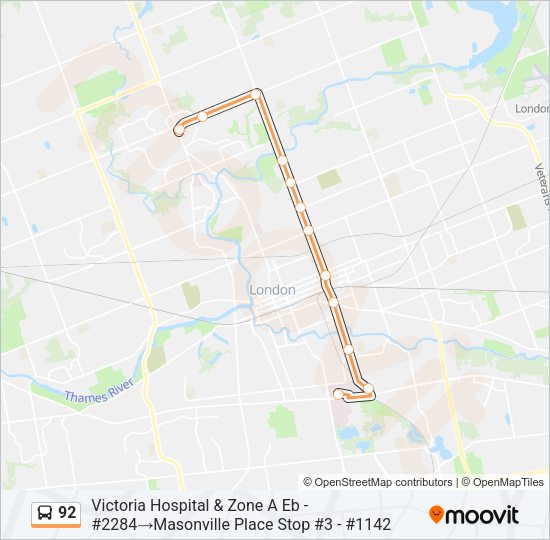 92 Bus Line Map