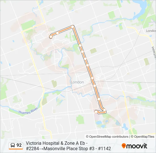 92 Bus Line Map