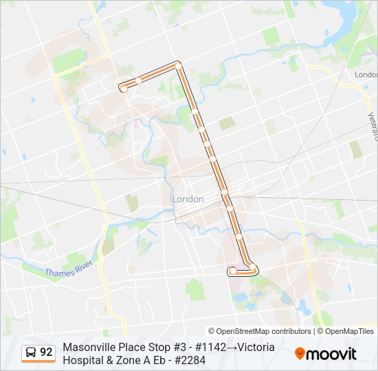 92 Bus Line Map