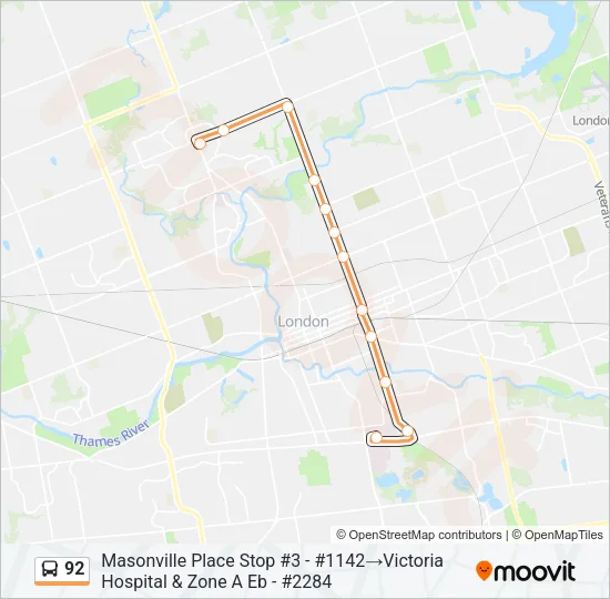 92 Bus Line Map