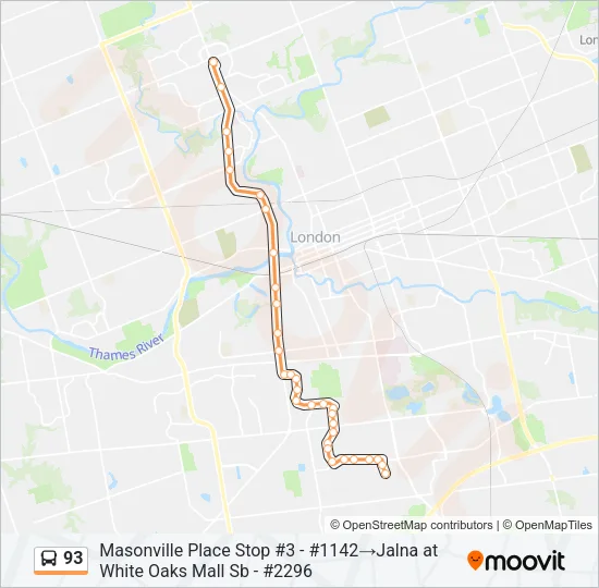93 Bus Line Map