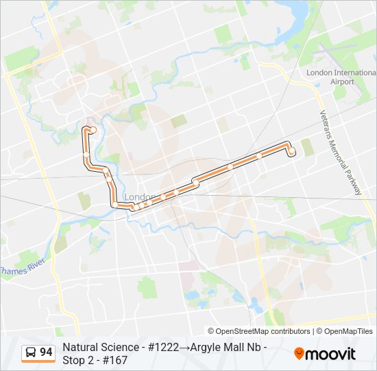 94 Bus Line Map