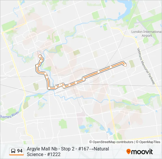 94 Bus Line Map